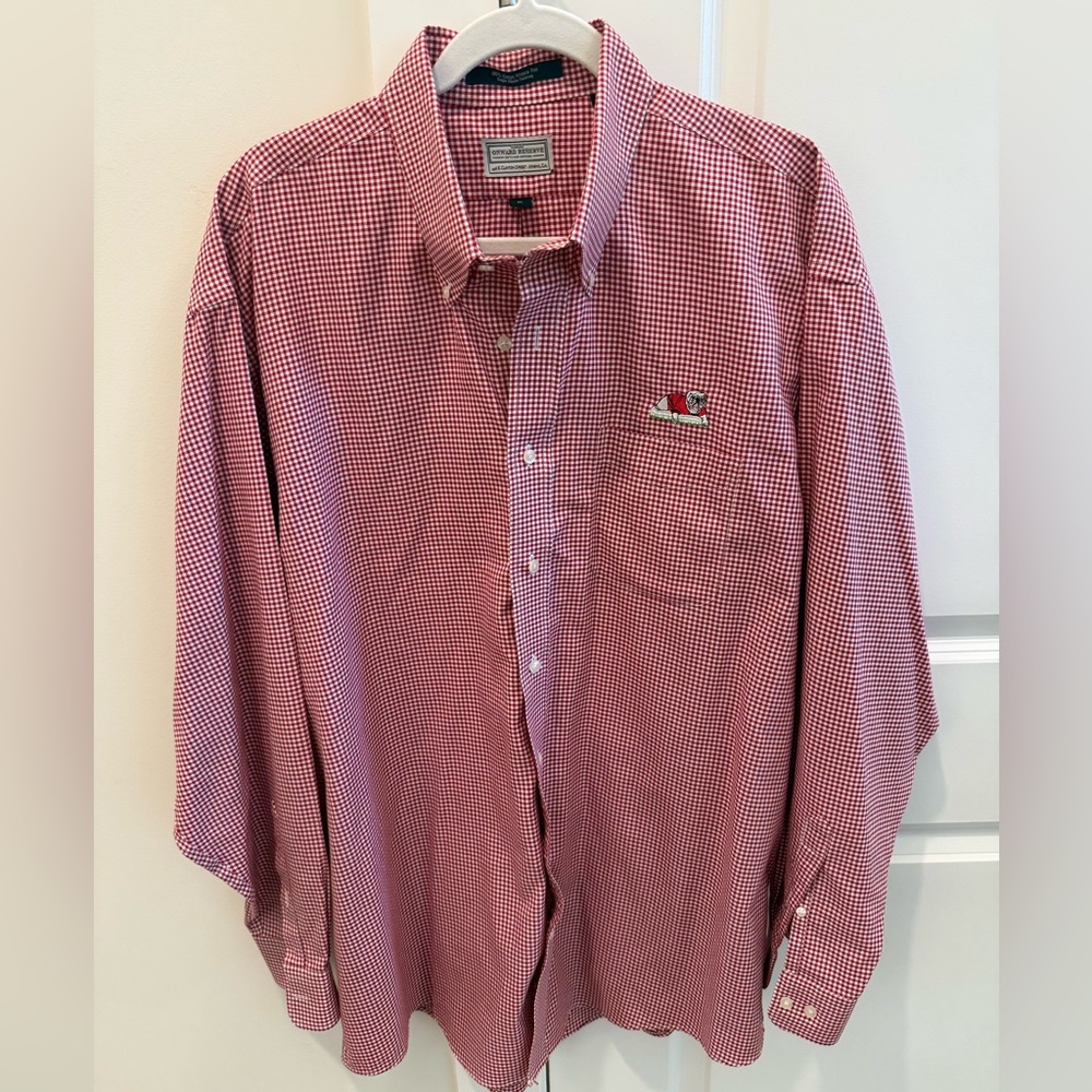 Men's Red Button-Down Shirt - Onward Reserve UGA